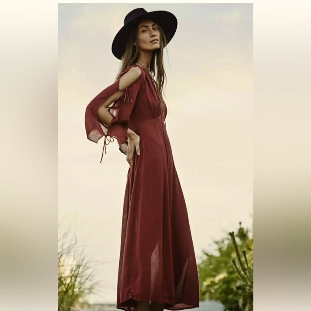 Free people Endless summer baby doll cold shoulder maxi dress